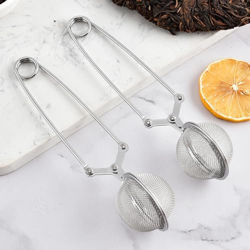 Dazkzooy Infusore per Tisane in Acciaio Inossidabile 304 - Set da 2 Filtri a Forma di Sfera per Tè Sfuso, Perfetto per Gli Amanti del Tè (Ø 4,5 cm) - Filtro Te Infusione di Alta Qualità