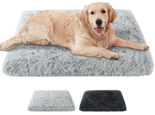 Aomig Hundebett Quadratisches Katzenbett Plüsch Katzendecke Flauschiges Hundebett Waschbar Hundematte Hundekissen Hundekorb Weiche Polsterung Hundesofa für Kleine Grosse Mittelgroße Hunde (75*50*8cm)
