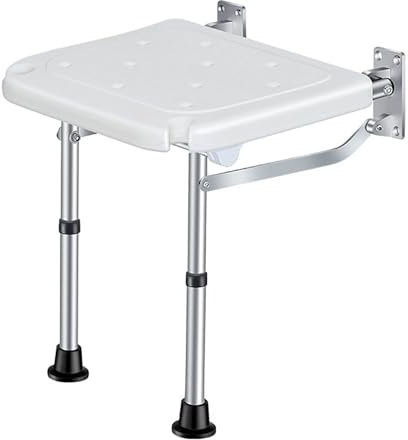 TOOSOAR Duschsitz Klappbar Wandmontage,Hohenverstellbar Duschstuhl,Maximale Belastung 180 Kg,Duschhocker für Senioren, Behinderte