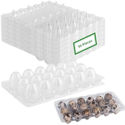 BoîTes à œUfs de Caille,30pcs BoîTes à œUfs de Caille à Grille,18 Grilles Oeuf de Caille Cartons BoîTes,BoîTes à œUfs de Caille en Plastique,BoîTe à œUfs Transparente pour œUfs de Caille