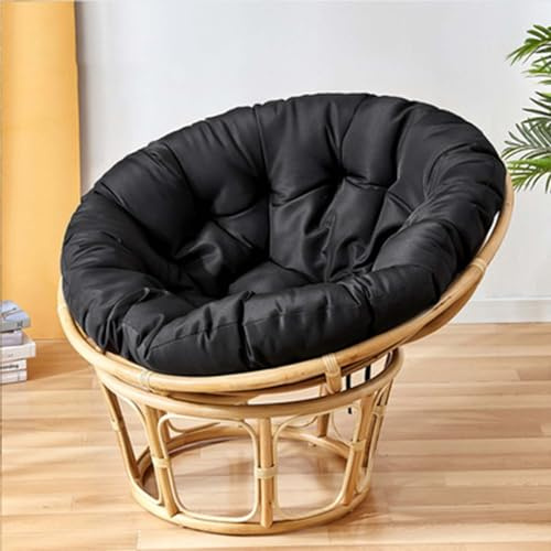 Sillón de ratán natural con cojines, elegante relajación interior y exterior, para dormitorio y jardín, diseño cómodo para decoración del hogar y ocio