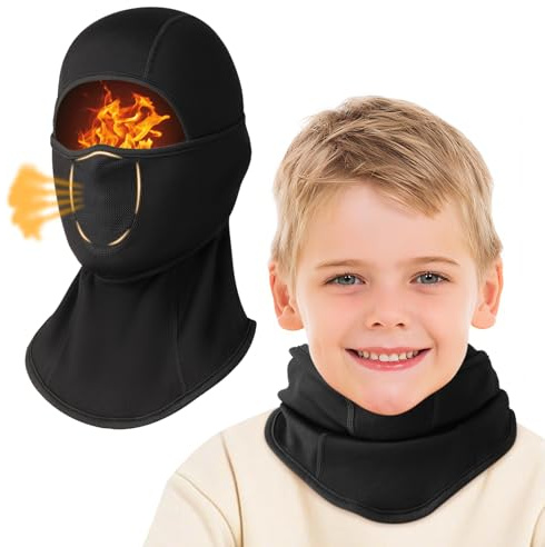 Comfyouth Passamontagna Bambini Inverno Termico Maschera da Sci Impermeabile Balaclava con Fori Respirabili Multifunzionale Passamontagna per Viso Taglia Unica per Bambini Ragazzi Ragazze Sci Ciclismo