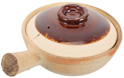 Mobestech Stew Pot with Handle Heat Resistant Kitchen Cooking Pot for Braising Soup Porridge and Meat Nonstick Surface Easy to Clean Traditional Home Casserole for One Person