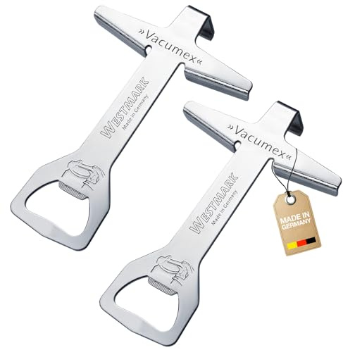 Westmark 2 abridores de tarros y tapones de rosca con elevador de tapón prácticos – Ideal para abrir tapones de rosca o corona, ayuda para personas mayores, 105622E3