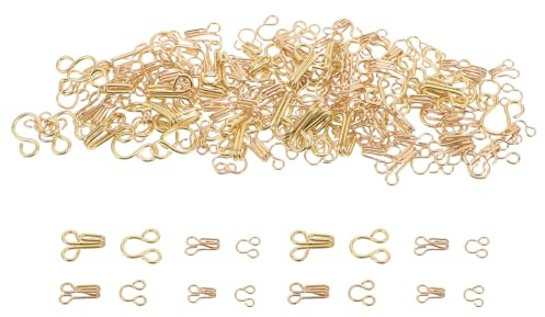 Didiseaon Agrafes Métalliques Invisibles pour Couture – 80 Paires – Kit Polyvalent pour Soutien-Gorge Pantalon Jupe et Manteau – Fermetures Robustes Dorées sans Irritation