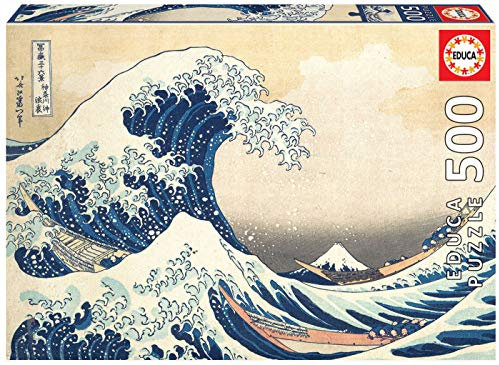 Educa - Puzzle 500 Teile für Erwachsene | Die große Welle von Kanagawa, 500 Teile Puzzle für Erwachsene und Kinder ab 11 Jahren, Japan, Hokusai (19002)