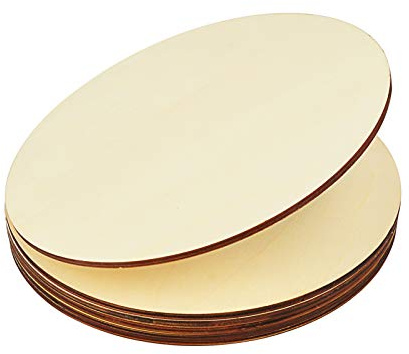 [Espesor Adicional] Artificer 6mm Circulos de Madera Redondos 30.5cm, 8 Piezas Discos de Madera sin Acabado, Recortes de Madera para Manualidades, Pirograbado, Pintura y Colgar en Puertas, Carteles