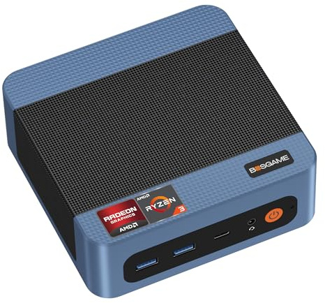 BOSGAME Mini PC E5 Ryzen 3 5300U(Up to 4.5GHz) 16GB DDR4 1TB SSD Mini Computer, 4K Triple Display Business Office Mini Desktop PC, Dual 2.5G LAN, Wi-Fi5, BT 5.0