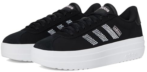 adidas Women's VL Court 3.0 Sneaker, Black/White/Clear Pink, 5 UK