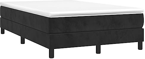 Tino Tech Cama con somier, color negro, 120 x 200 cm, terciopelo