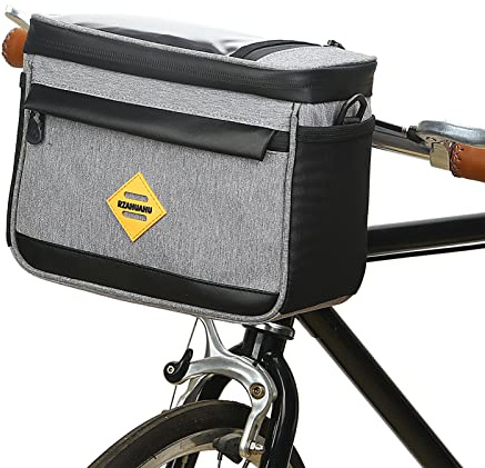 HUIOP Bike Bag,Cycling Insulated Bike Cooler Bag Waterproof Bicycle Handlebar Bag Bicycle Basket Front Bag Pannier with Tel Holder