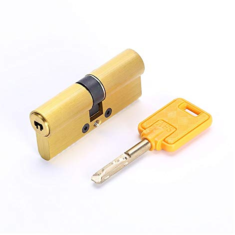 Bombin Cerradura Seguridad,Bombin Cerradura Cerradura de cobre Cilindro de la puerta de seguridad de la puerta de seguridad de la puerta de bloqueo del cilindro (Size : 70mm(55 15) 2keys)