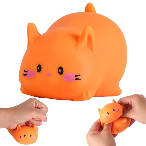 Chat Jouet Anti Stress,Squishy Chat,Squishies Soft Squeeze Jouet,Kawaii Soft Sensoriel Jouet Squishy Chat,Chat Squeeze Toy,pour Enfants et Adultes,Cadeaux de fête