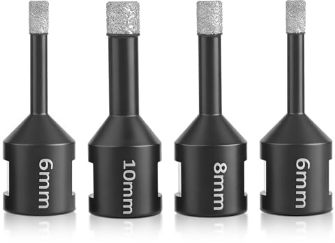 M14 Diamantbohrer Fliesenbohrer Set 6mm/8mm/10mm | 4tlg Glasbohrer Feinsteinzeug Bohrer Lochsäge Für Keramik, Marmor, Granit, Quarz, Beton – Hochwertiger Diamantbohrer Fliesen, Trocken- & Nassbohren
