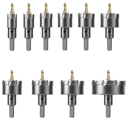 Kit Di Seghe A Tazza TCT Da 10 Pezzi, Set Di Frese Con Punta In Carburo Di Tungsteno Con Punta Da Trapano Placcata