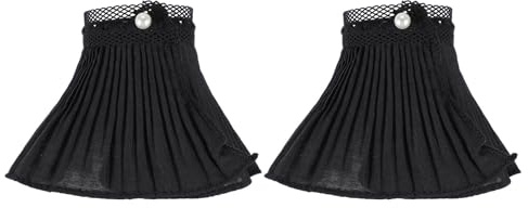 POPETPOP Manguitos de Encaje de Malla Extensibles para Mujer, Puños Decorativos de Chiffon Negro, Duraderos y Elegantes para Blusas y Trajes