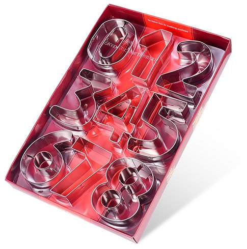 ertek Zahlen Ausstecher 8cm 9 Jelly Fondant Cutter-Set, Edelstahl, große Zahlen Ausstecher (8cm Zahl)