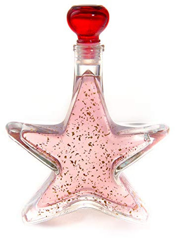 IL GUSTO Turkish Delight Gin Gift with 22 Carat Gold Flakes – Star Bottle 200ml – Premium Pink Gin Liqueur 20% ABV – Luxury Glitter Gin for Cocktails Parties & Gifting