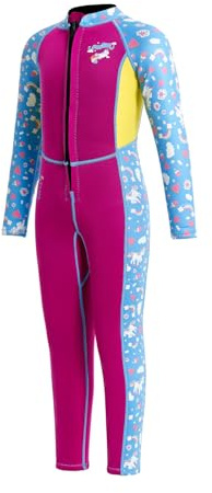 Muta per Bambini, Muta Intera 3mm Neoprene Manica Lunga Zip Posteriore Tuta Intera da Nuoto per Ragazza Bambino Giovani Bambini Adolescenti, Tenere al Caldo Protezione Solare Prevenire Graffi