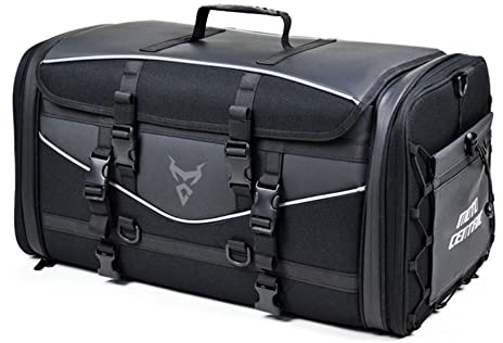 MIGHTYDUTY Motorcycle Tail Bag Expandable 55L~70L Large Capacity Motorbike Bag Waterproof Multifunctional Rear Seat Motorcycle Bag for Riding Travel L Grey