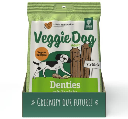 Green Petfood VeggieDog Denties (13 x 180 g) | Adult | Premium Kausnack für Hunde | Tapioka & Kartoffel | Leckerli, Snack & Zahnpflege in einem | vegan | getreidefrei | Ergänzungsfutter | 13er Pack
