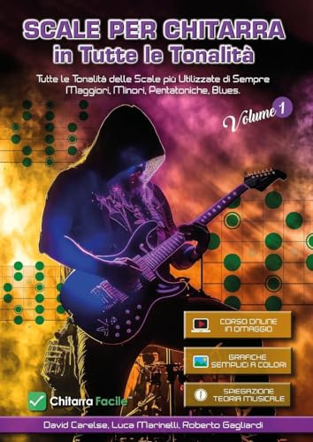 Scale per Chitarra in Tutte le Tonalità. Il Primo Libro delle Scale. Tutte le tonalità delle scale per chitarra più utilizzate di sempre: maggiori, ... pentatoniche, blues. Manuale a colori: Vol. 1