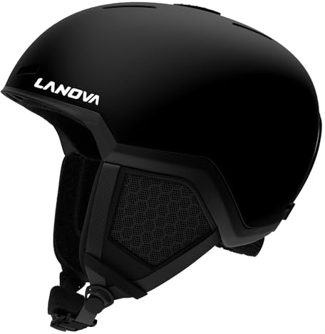 LANOVAGEAR Ski Helmet-Snowboard Helmet for Men,Women,Youth,Snow Helmet with Adjustable Vent,Winter Sports Helmet for Snowboarding,Skiing,Snowmobile Windproof (black, M)