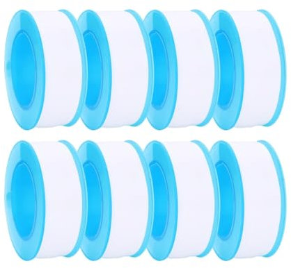 Tyrzol 8 Rolls Plumbers Tape,Ptfe Tape Plumbing Tape Pipe Sealant Tape Thread Seal Tape Holder White Plumbers Tape Teflon to Stop Leaks Waterproof Plumbers Plumbing White to Prevent Leakage of Pipes.