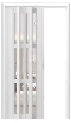 Puerta Plegable Tabiques de Las Puertas Plegables del Pvc, Puerta Acordeón 30x80/ 32 x 80/ 36x80/ 48x80 para Puerta de Armario, Panel Acrílico Transparente Retráctil(25x40in(63.5x101cm))