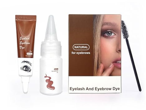 Eyebrow Tint Eyelash Dye Tint Light Brown Dark Brown Black Semi-Permanent Eyelash & Eyebrow Color 4-6 Week