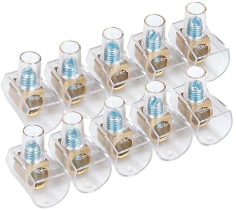 Morsettiera trasparente PC5 da 10 mm (2 pz/blister) per collegamenti elettrici e saldature in progetti elettronici.