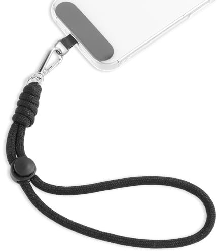 HJZHII Cadena corta para teléfono móvil, universal, ajustable, correa de mano para teléfono móvil, correa ajustable para la muñeca de la mayoría de los teléfonos, antipérdida con parche ultrafino,