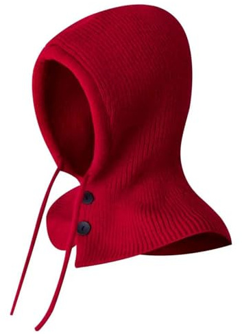 LAOYEFACAI Sombreros de Invierno para Mujer, Pasamontañas, Gorro de Punto, Gorro con Cordón, Bufanda Cálida con Capucha, Gorro de Punto, Gorro de Invierno para Mujer (FR/ES, Letras, S, L, Red)