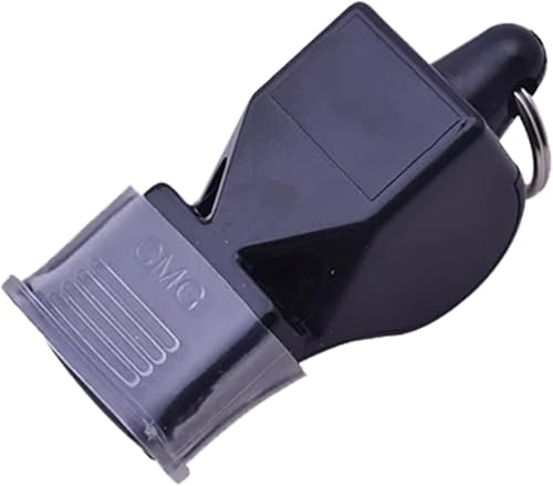 Biglumin Silbato - Silbato para Entrenador o Árbitro Deportivo Profesional, Flauta Silbato, Classic con Cordón Resistente, Ideal para Fútbol, Baloncesto, y Deportes al Aire Libre.(Negro)