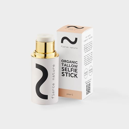 Fierce Nature Multi-Use Tallow Balm Selfie Stick for Contour, Blush, Lips & Face – Nourishing Natural Moisturizer - (Pearl Shimmer, 7g)