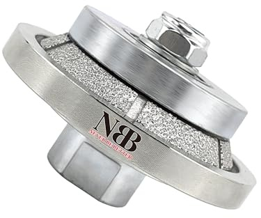 NBB Ruota con profilo diamantato fresa diamantata con copertura in ferro mola diamantata per profilatura smussi fresatura piastrelle gres porcellanato ceramica granito marmo pietra(Bevel E5)