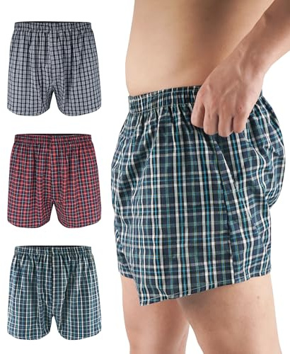 FORVEVO Men's Incontinence Underwear Washable Reusable Boxer Briefs with Front Fly 3 Pack (Multicolor01, L)