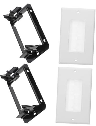 GALPADA Set 4 Pezzi Piastra a Parete Passacavo Spazzola Per Gestione Cavi, Pannello Di Uscita e Ingresso Cavi Telaio Di Installazione Per Home Theater e Uffici