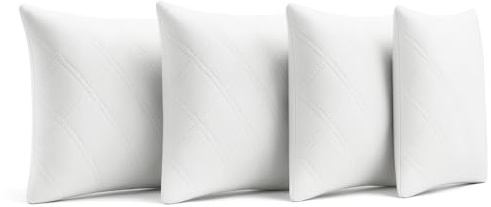 Cuscino Memory Foam - Fiocchi di schiuma memory - Ergonomico e Comfort Traspirante per un sonno riparatore - Busta in microfibra - Certificato Oeko-TEX (50 x 70 cm, 4 unità)