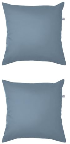 rucomfy Indoor/Outdoor Cushion with Insert Filling - Accessories for Home and Garden Decor Scatter Pillow - Pre Filled with Fibre Inner - Water Resistant - 45 x 45cm (2, Seafoam Blue, 45cm x 45cm)