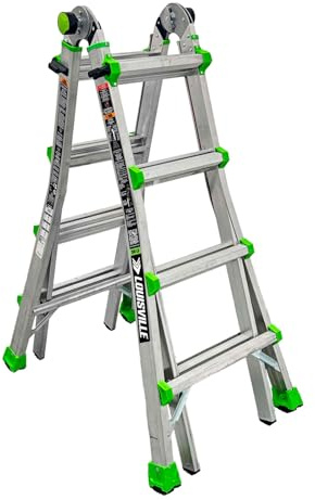 Louisville 18-Ft Reach Aluminum Multipurpose Ladder, Type IA, 300-pound Load Capacity, L-2099-18