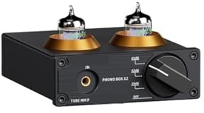 PQCWZHUQK Phono Preamplifier for Turntable Phonograph Preamplifier Mini Stereo Audio HiFi Tube Amplifier Box X2 Suitable for DIY(Box X2 with 5654W)