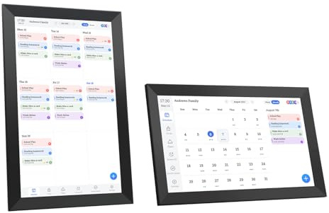 Annadue Calendario Digitale Intelligente da 15,6 e Grafico dei Lavori Domestici, Display Interattivo Touch Screen HD 1080P da 32 GB per Pianificazione Familiare, Controllo App (Spina europea)