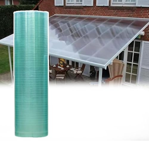 Polycarte takpapp 1,2 mm – UV-skyddande regnsäkra C-paneler för växthus, skjul, carportar kennlar 0,5 x 2 m fiber massivt ark 1,5 x 30 m tillgängligt