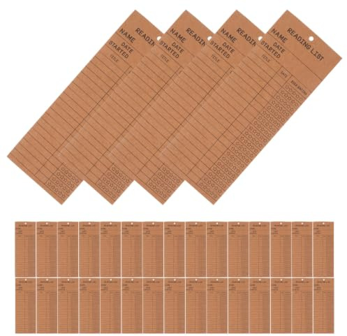 POPETPOP Marcadores de Lista de Lectura de Papel Marrón para Bibliotecas y Oficinas, 50 Piezas con Función de Registro y Separador de Páginas Práctico
