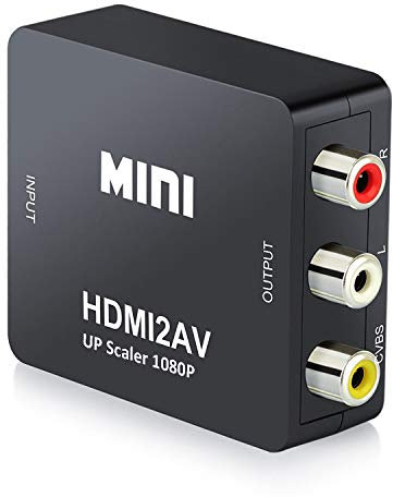 QGECEN Adaptateur HDMI vers RCA, Convertisseur HDMI vers RCA, Composite AV CVBS Vidéo Audio Support PAL/NTSC pour Xbox 360/One, Playstation 3/4/5, DVD, Android TV Box, Fire Stick, Roku