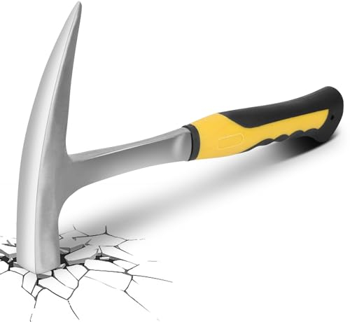 Geologischer Erkundungshammer, Geologische Hammer, Rock Plektrum, Doppelkopf-Flachmundhammer, Geologischer Entenschnabel aus Ziegeln Zum Spalten, Anheben (L)