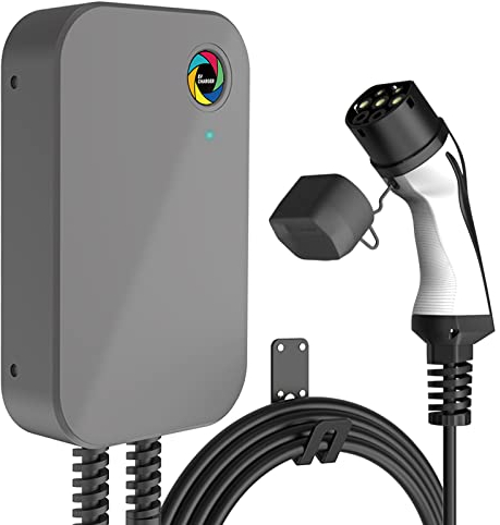 Teskee EV-Ladegerät Typ 2 Wallbox Home Smart EV Auto-Ladestation Elektrofahrzeug-Ladegerät mit Touchscreen für alle Elektrofahrzeuge & Plug-in-Hybridautos | Max 11kW 6 Meter 3-Phasig