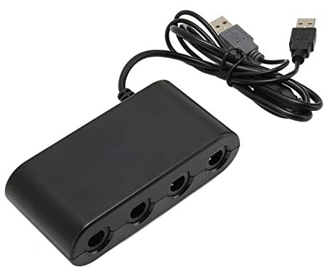 Adattatore per Controller per Gamecube, Adattatore per Controller per U, PC, per Switch, Adattatore per Controller di Gioco 3 in 1 a 4 Porte con Funzione Turobo