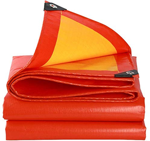 OKUOKA Tarpaulin Waterproof Heavy Duty Sun Protection Sunshade Linoleum Sheets PE Edge Hole Plastic Wrap Angle Household Outdoor Camping Tent, 22 Sizes (Color : Red, Size : 4.8x6.8m)
